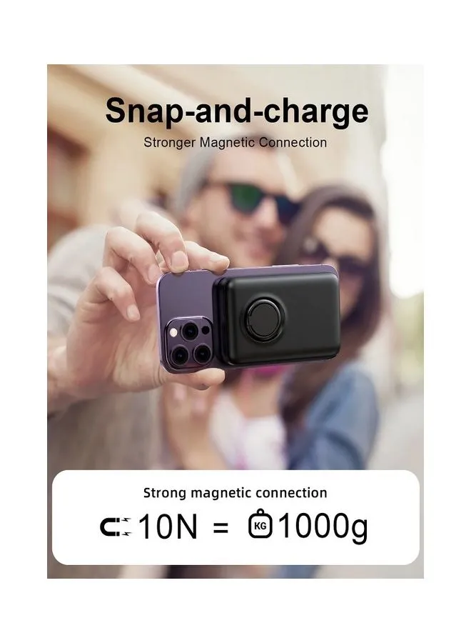 Magnetic Wireless Power Bank with Ring Holder