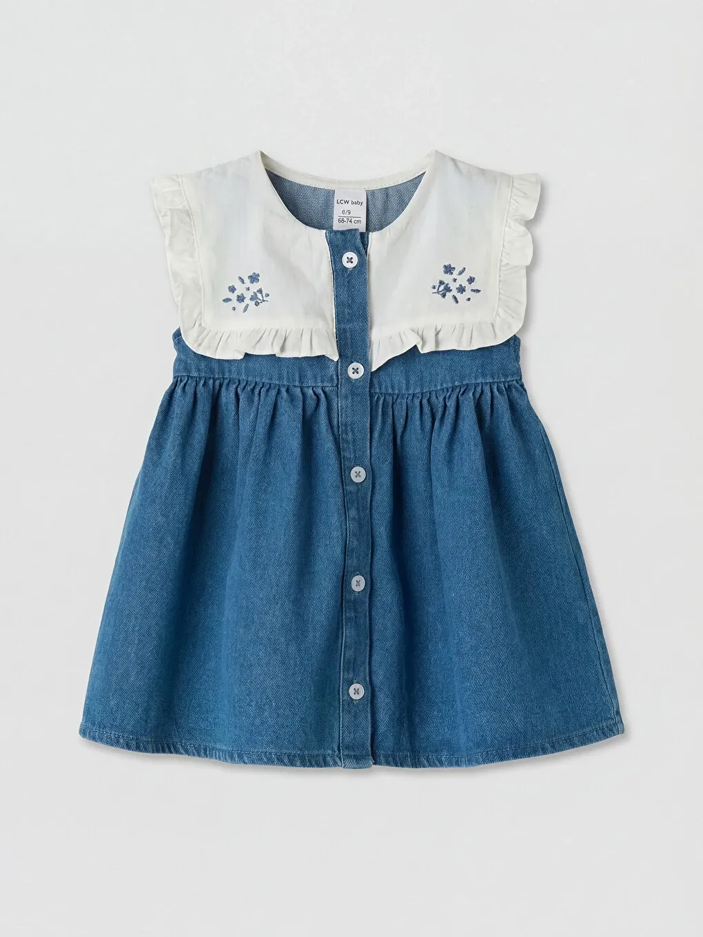 Baby Girls Embroidered Denim Dress