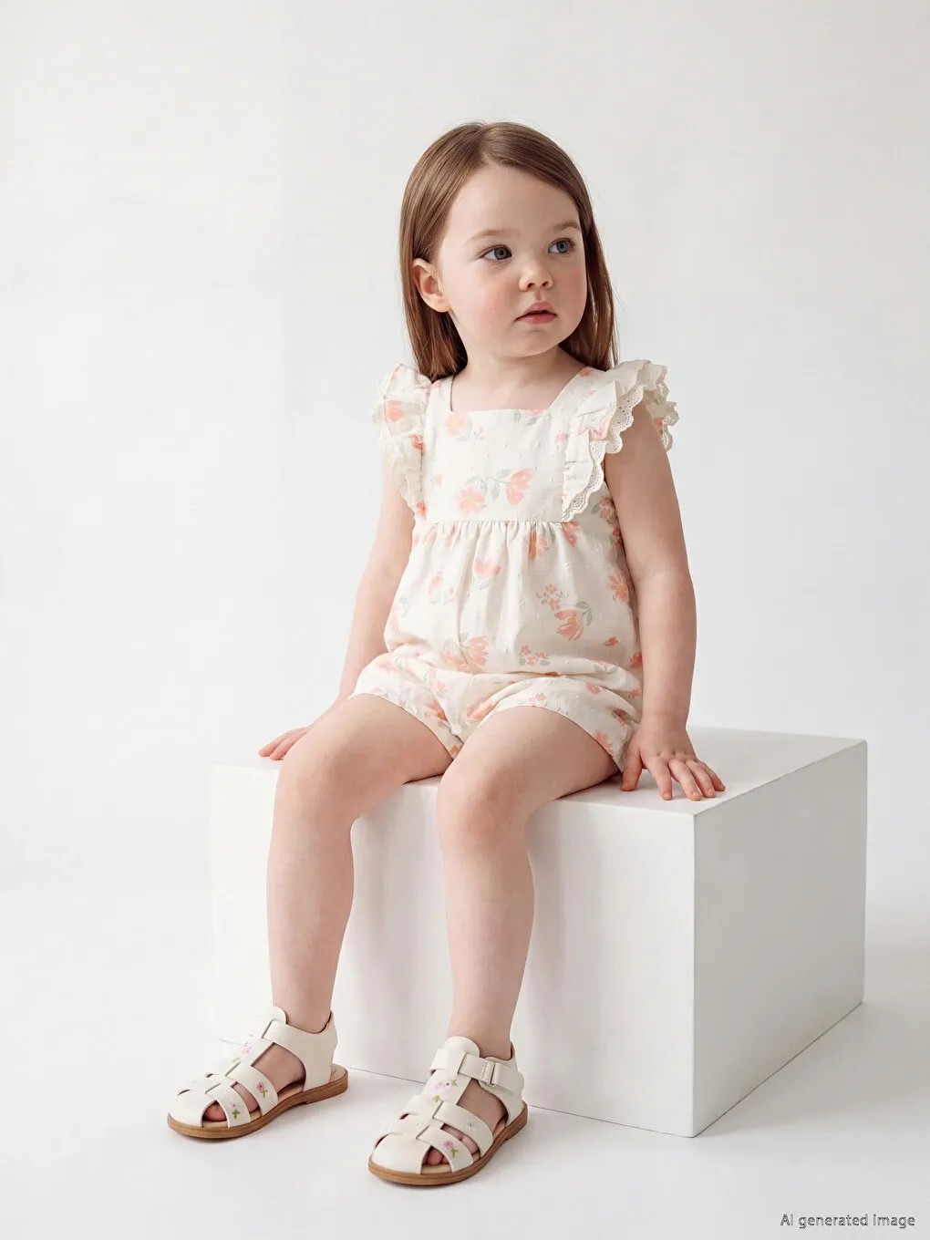Baby Girls Floral Ruffled Romper